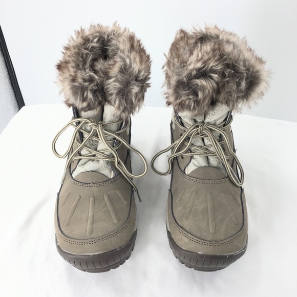 Bearpaw Women Boots Faux Fur Winter Waterproof Sheep Skin Lining Brown Sz 8 - Picture 3 of 16